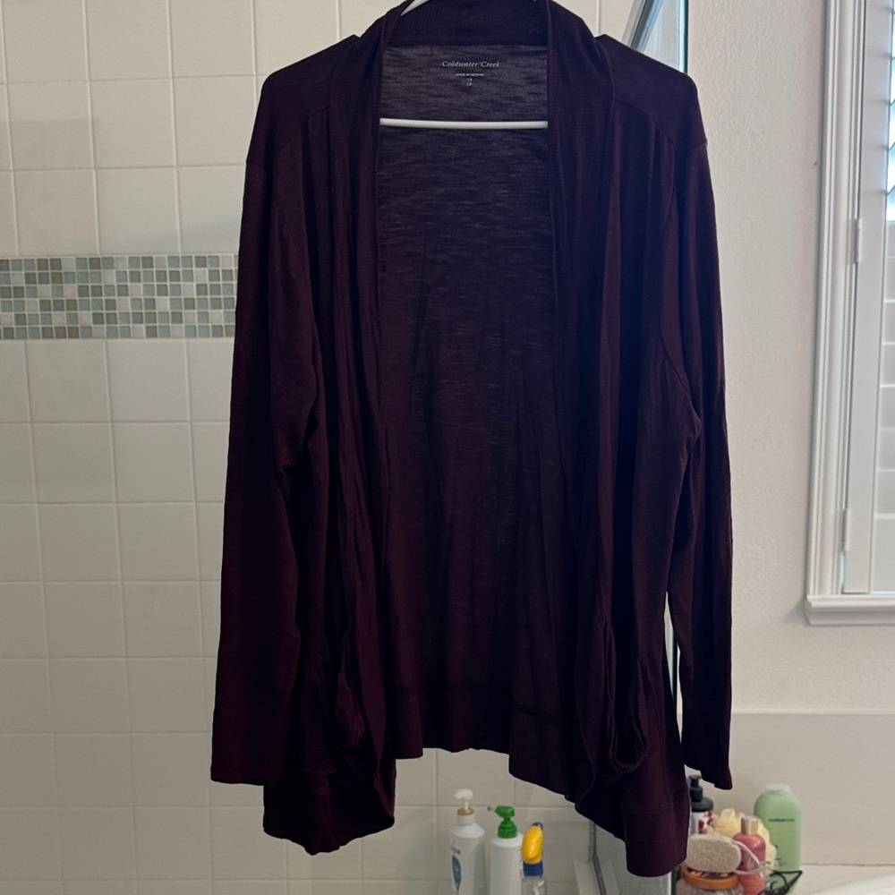 Coldwater creek Women's Cardigan - Rich Burgundy